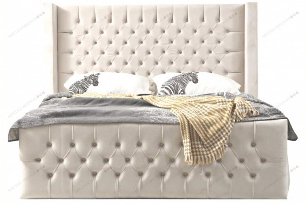 Cadre De Lit CLOUTE BIANCA - Velours capitonné