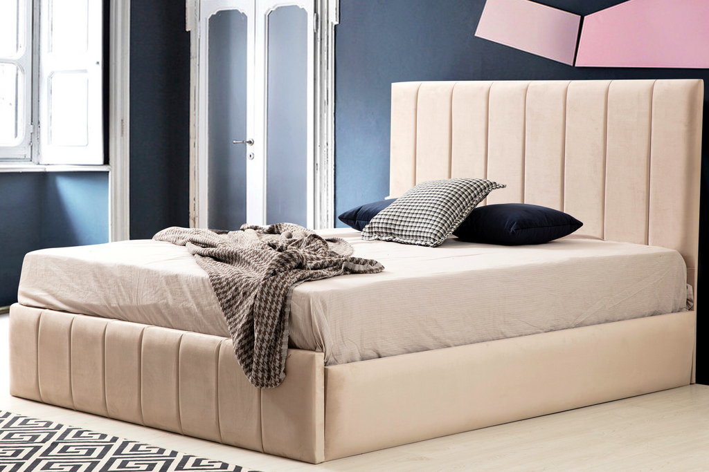 Cadre De Lit POLO BEIGE - Velours