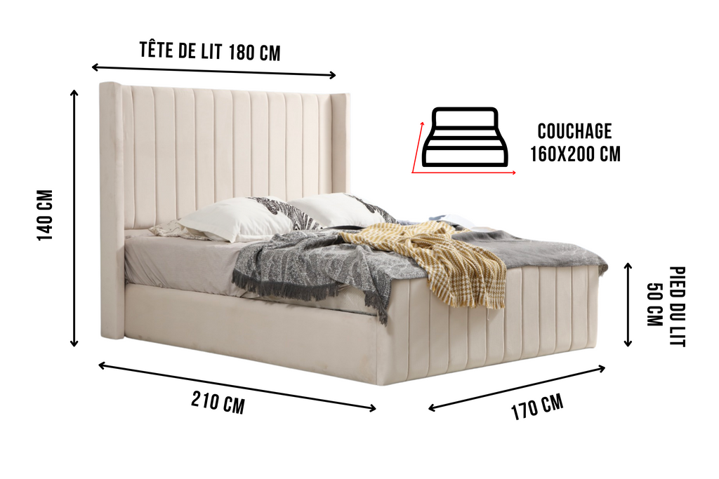 Cadre De Lit TOKYO BIANCA - Velours