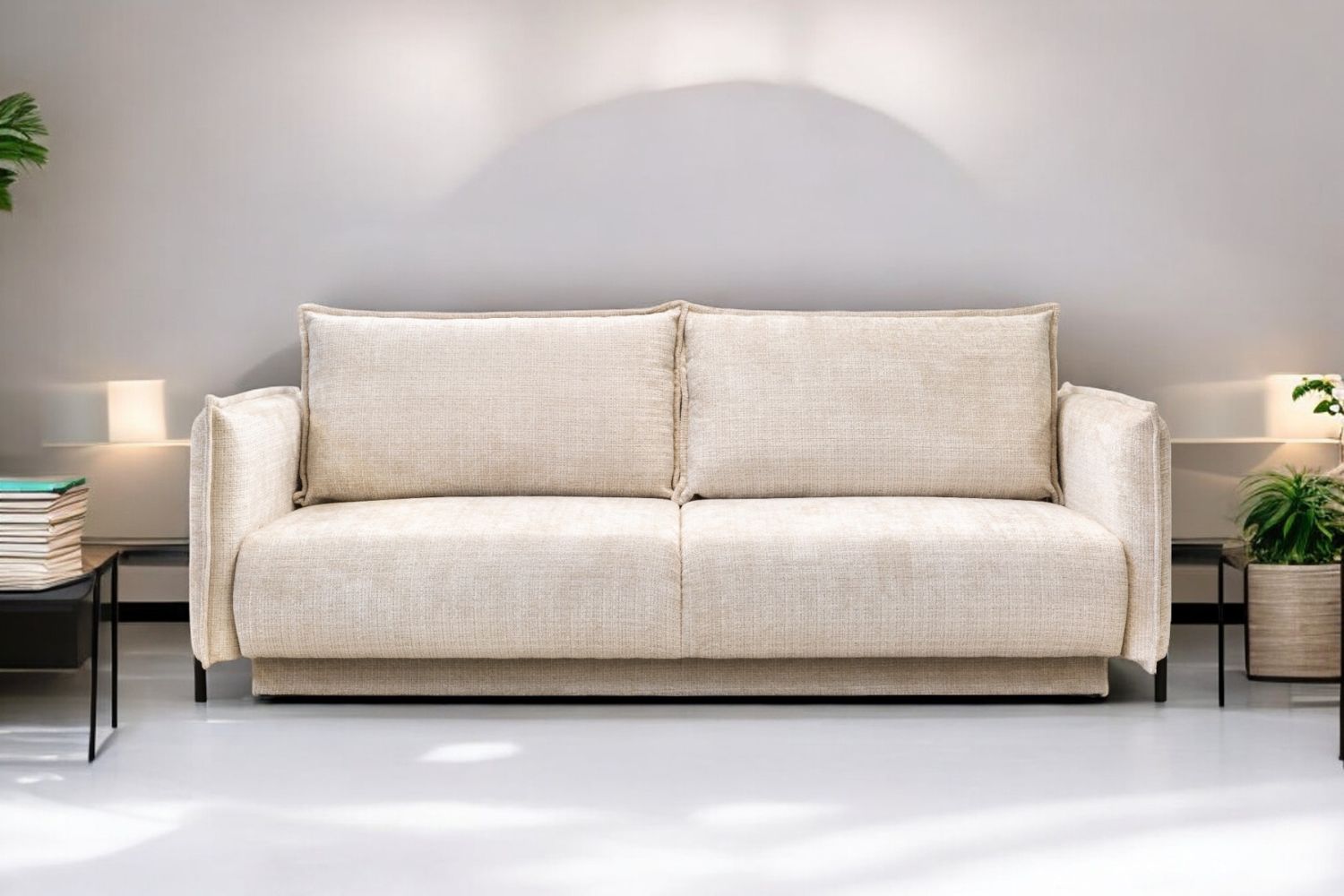 Canapé 3 Places Convertible AMALFI Marbella Blanc Cassé