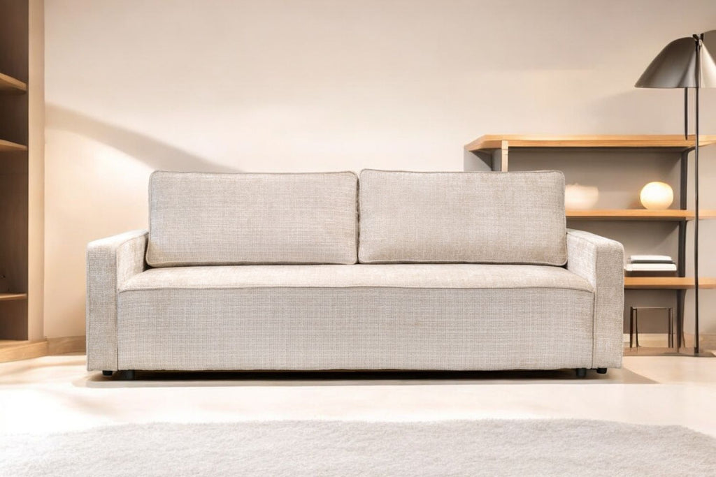 Canapé 3 Places Convertible NICOLE Marbella Blanc Cassé