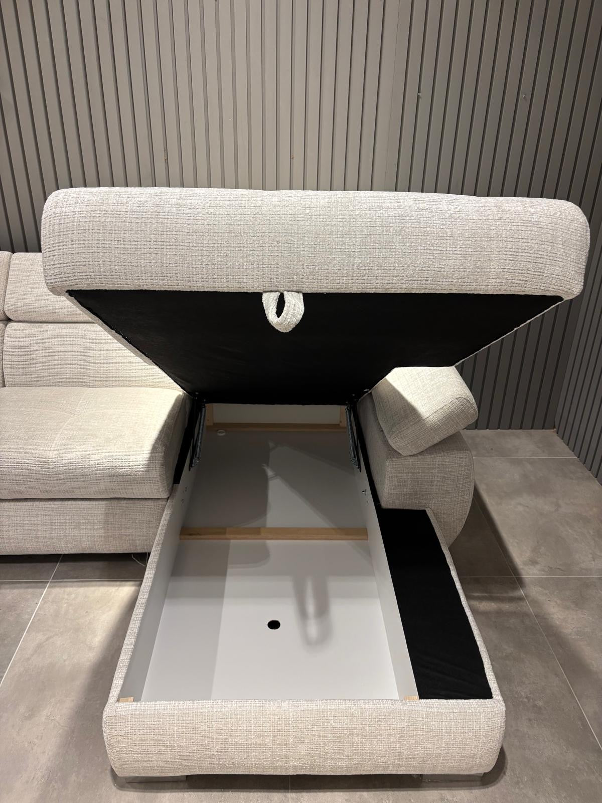 Canape angle u Toulouse tissu marbella convertible avec coffre
