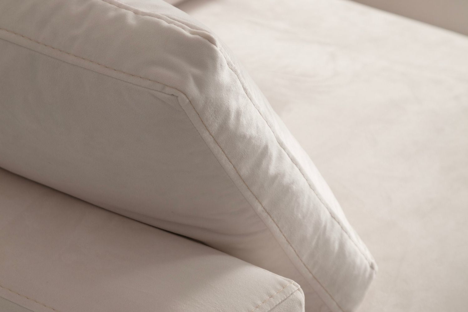 Canapé JULIA Modulable Velours Blanc 4+1 Pouf