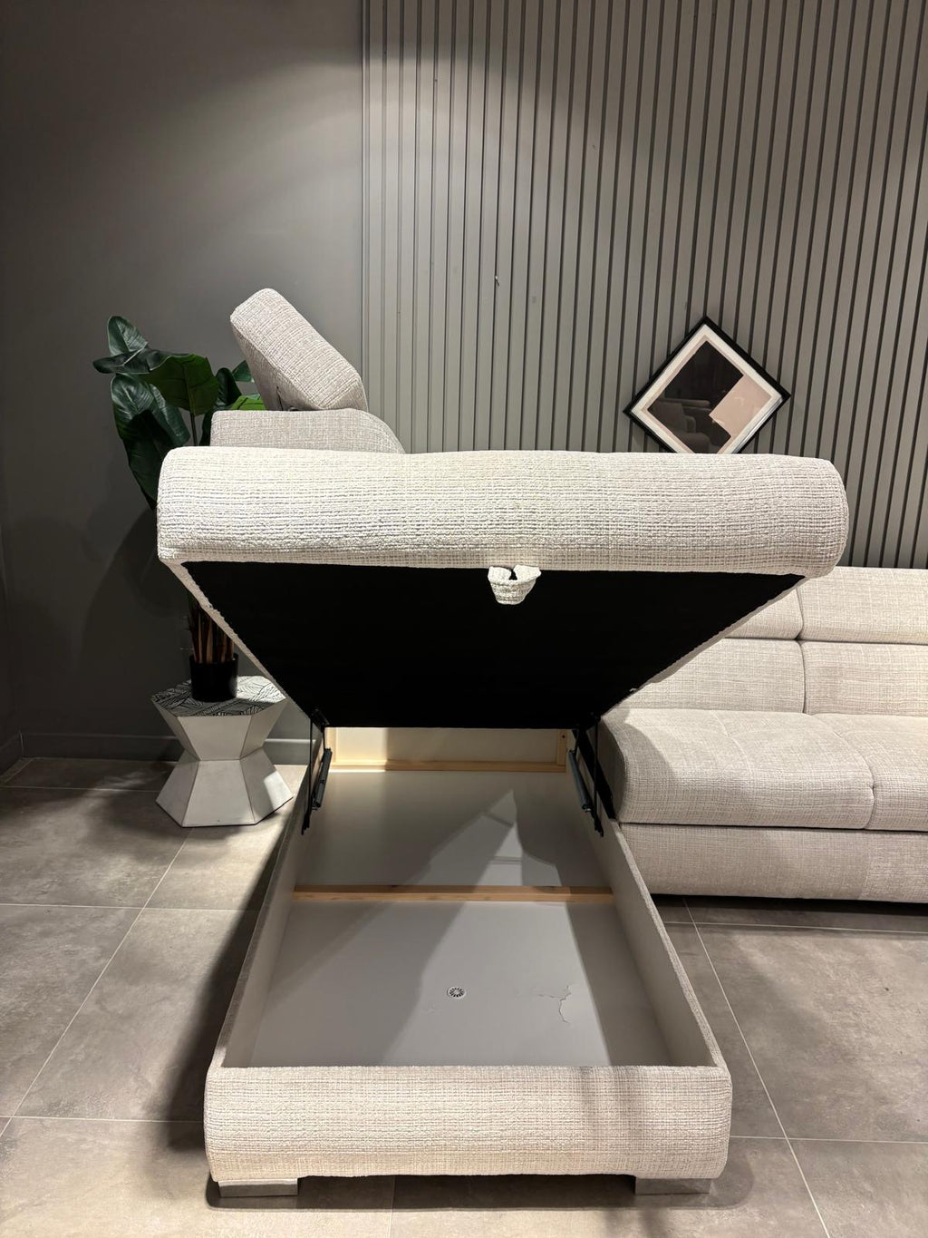 Canape angle u Toulouse tissu marbella convertible avec coffre