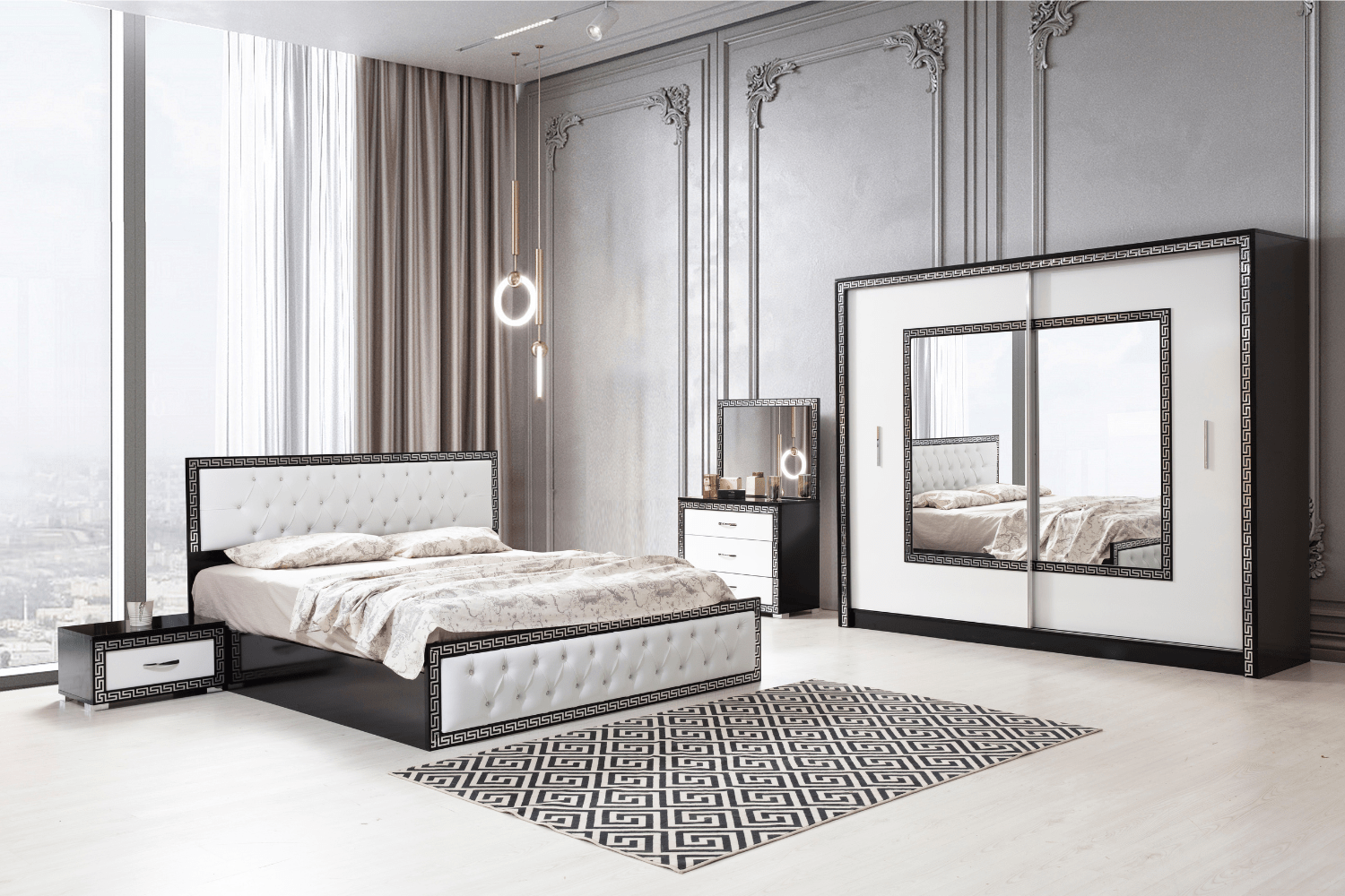 Chambre à coucher Versace noir & blanc