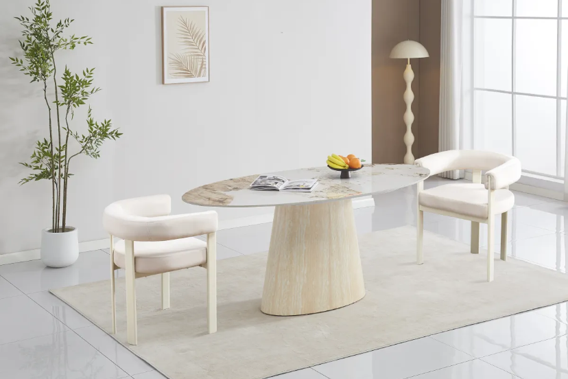 Table a manger OVO 180cm EFFET TRAVERTIN