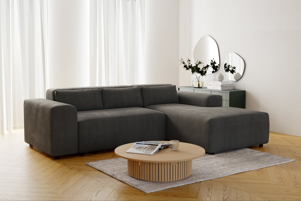 Canapé MORIS Côtelé Gris Anthracite