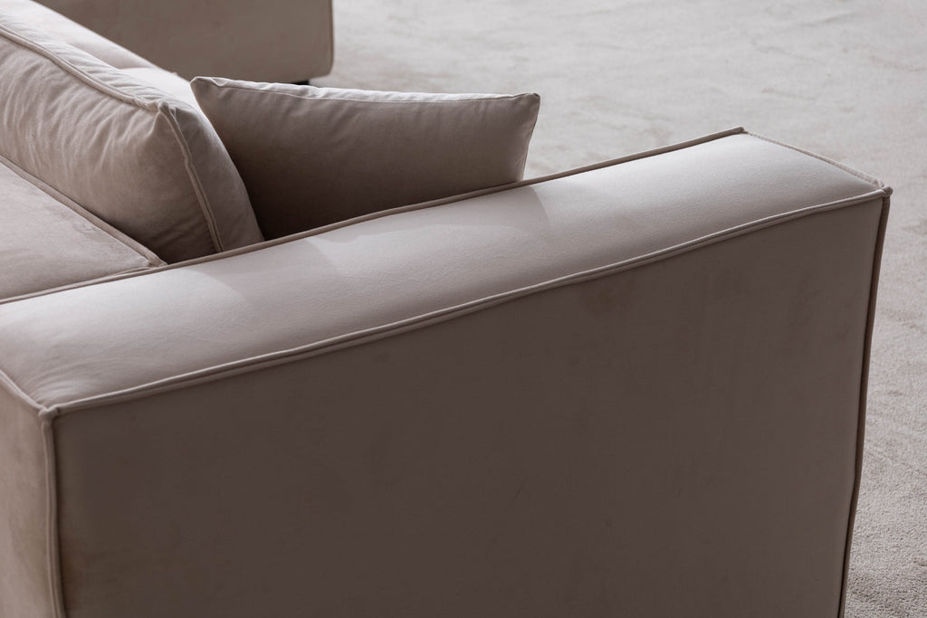 Canapé ELEGANCE Velours Modulable 3+1 Pouf