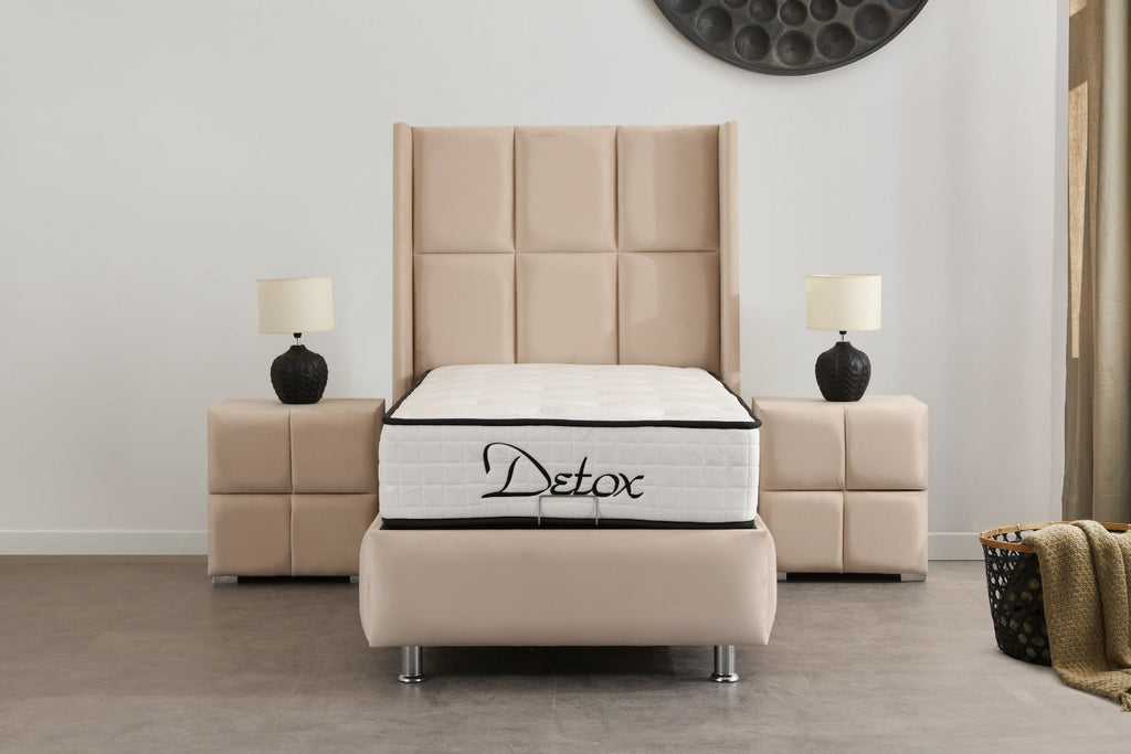 Lit Coffre Enfant RIO Velours Beige