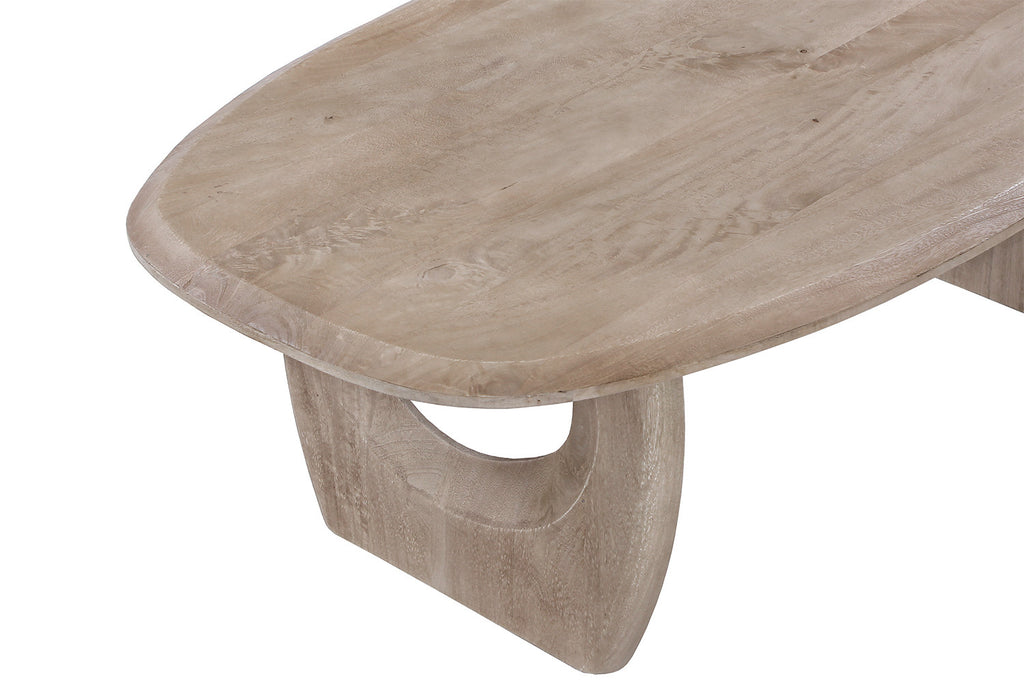 Table Basse 'Braga' Ovale danoise Bois de Manguier Amande