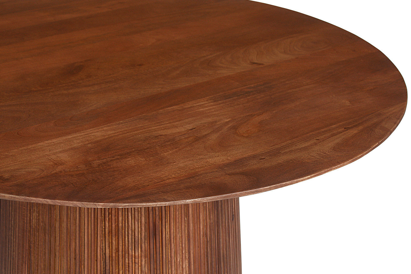Table à manger MICHEL 130 cm Bois de manguier Ronde Brun clair