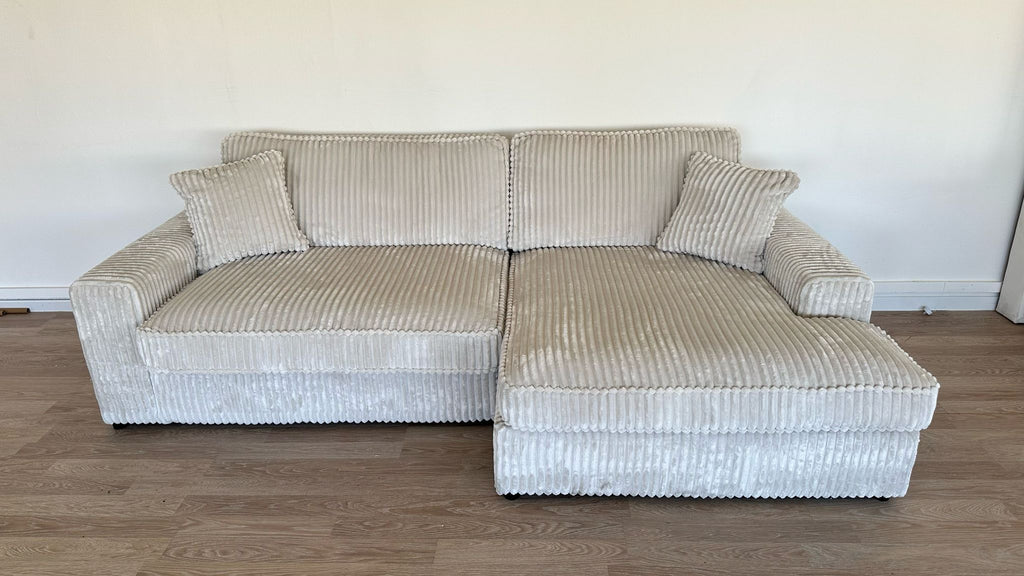 Canapé Mini LEXUS Côtelé Blanc Cassé