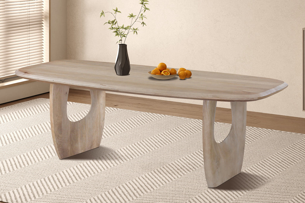 TABLE A MANGER Ovale Danoise Bois de manguier Amande